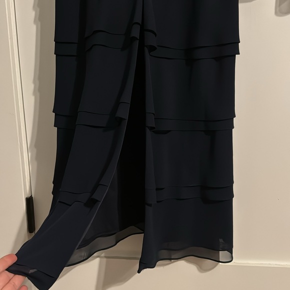 Jessica Howard 8P Navy Blue Dress. Stunning Timeless Classic with Sheer Shawl - Picture 7 of 10